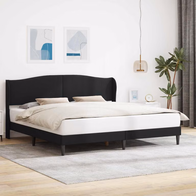 Struttura del letto con testiera vidaXL in similpelle nero, L 180 x P 200 cm