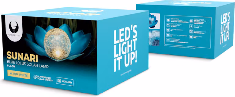 Forever Light Lampada solare a LED SUNARI FLS-70 Fiore di loto blu, 3000K, 600 mAh, Ni-MH