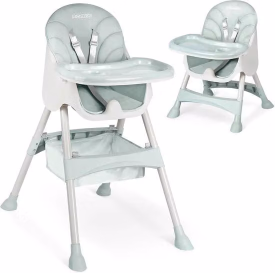 Sedia alta per bambini con tavolo da pranzo rimovibile per bambini - Sedia per bambini verde, facile da pulire, da utilizzare a partire dalla nascita