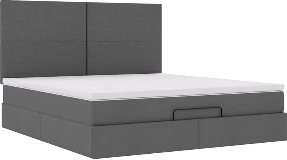 Struttura Letto Pouf con Materasso 180x200 cm in Tessuto