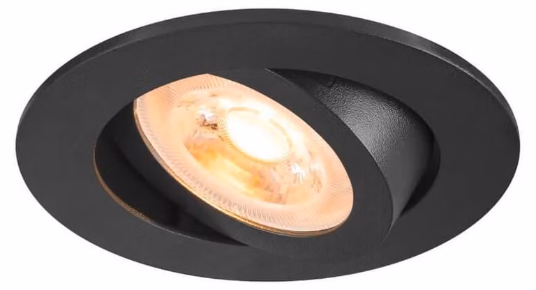 Plafoniera da incasso New Tria 68 rotonda GU10 nero
