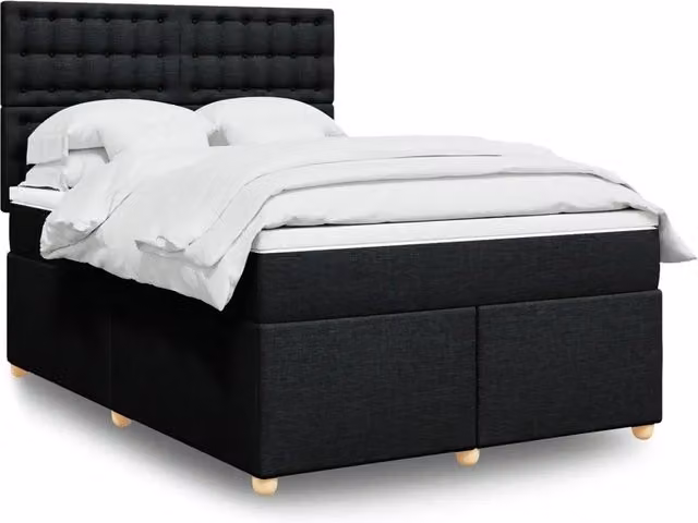 Letto Ibrido con Giroletto a Molle e Materasso vidaXL, Colore Nero e Bianco, L/P/H: 140 x 200 x 150,5 cm