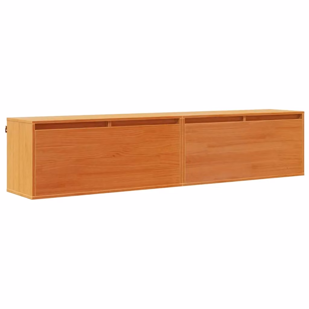 Set di 2 armadietti a muro vidaXL in legno di pino marrone cerato L: 80 cm, P: 30 cm, H: 35 cm – 2