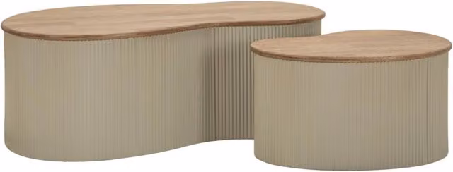 Tavolini da Caffè Frankfurt Coppia Bianchi 87x53x32 cm in Gomma e Metallo