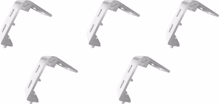 Milani Home - kit 5 staffe per laterale zanzariera, 10 x 10 x 5 cm, in alluminio, bianco