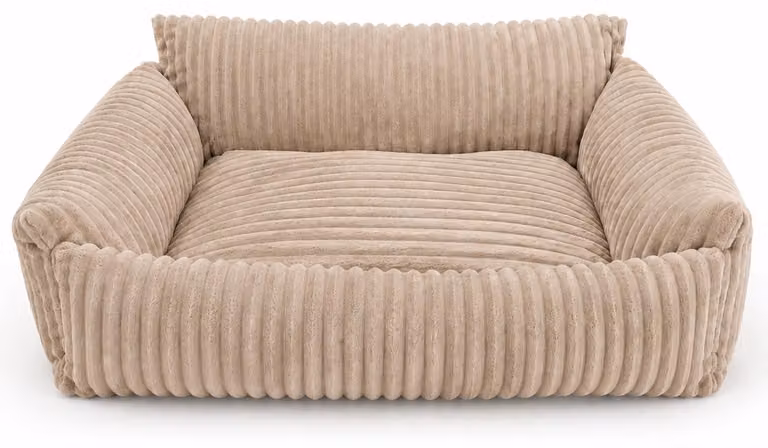 PURRE: Divano per cani, cuccia per cani, tessuto in velluto, modello classico, colore beige, taglia M