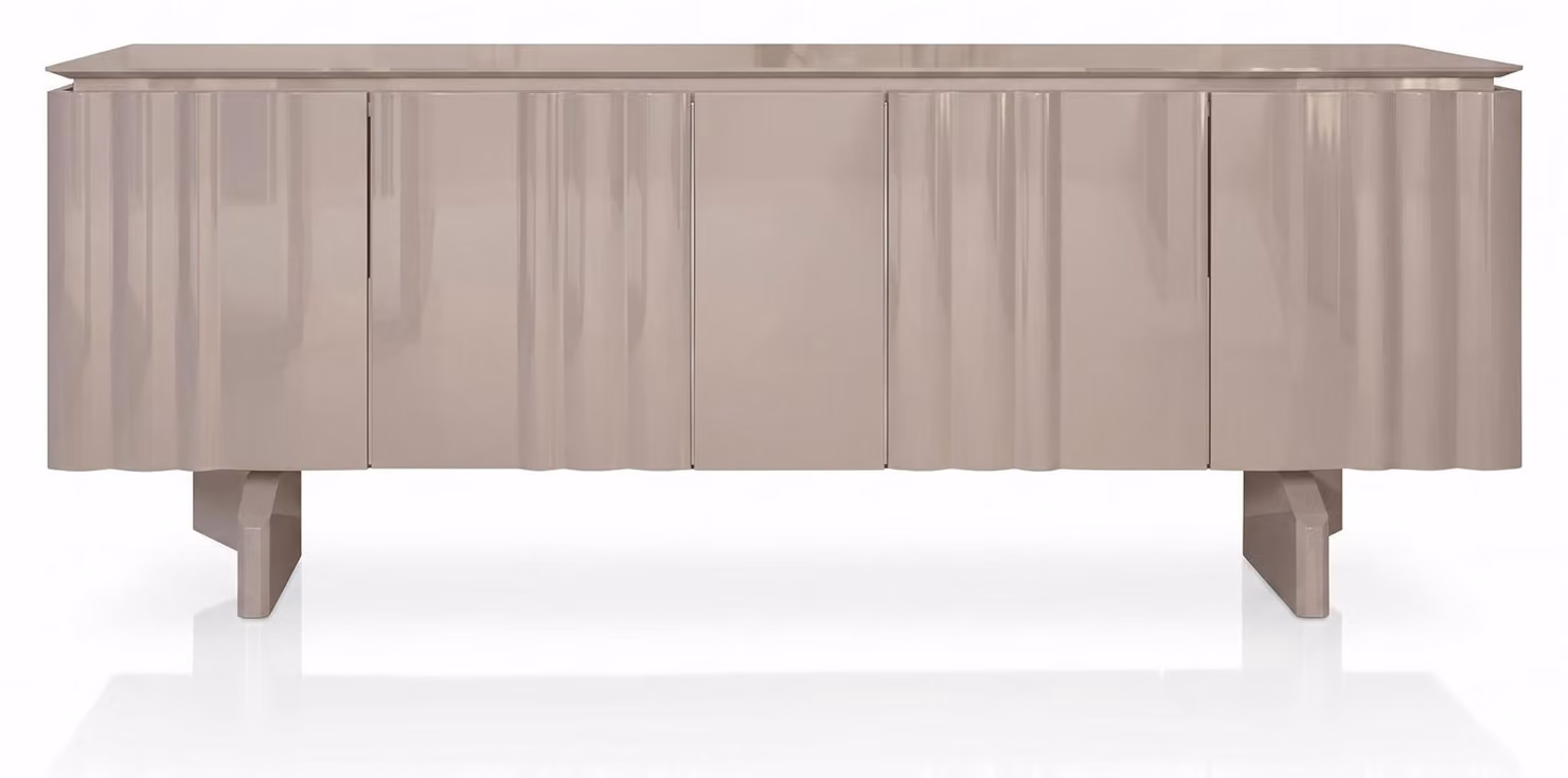 Credenza moderna color grigio-beige, elegante, mobile per il soggiorno, arredamento
