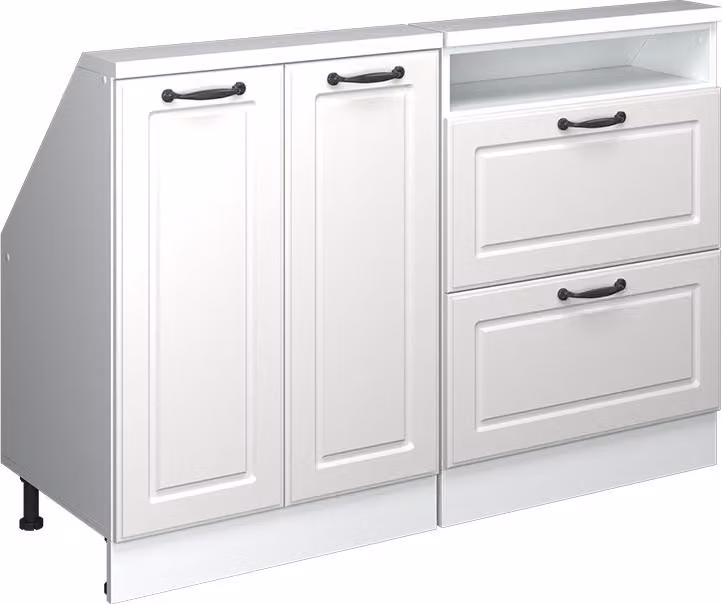 Mobile cucina sottotetto Vicco R-Line Bianco rustico 120 cm Set di 2, Model 58130