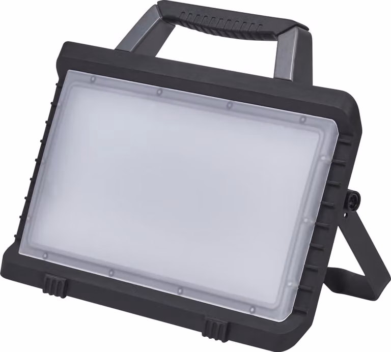 OSRAM VAL BAT PANEL Faro da lavoro a LED, grigio scuro/nero, 30W, 2400lm, colore della luce bianco freddo, alimentato a batteria, funzione di ricarica USB grazie al power bank integrato, portatile, classe di protezione IP54, 6500K