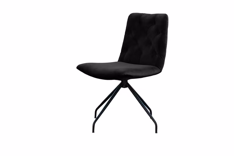 KAWOLA sedia NEW CHARME sedia girevole sedia da pranzo Velvet nero