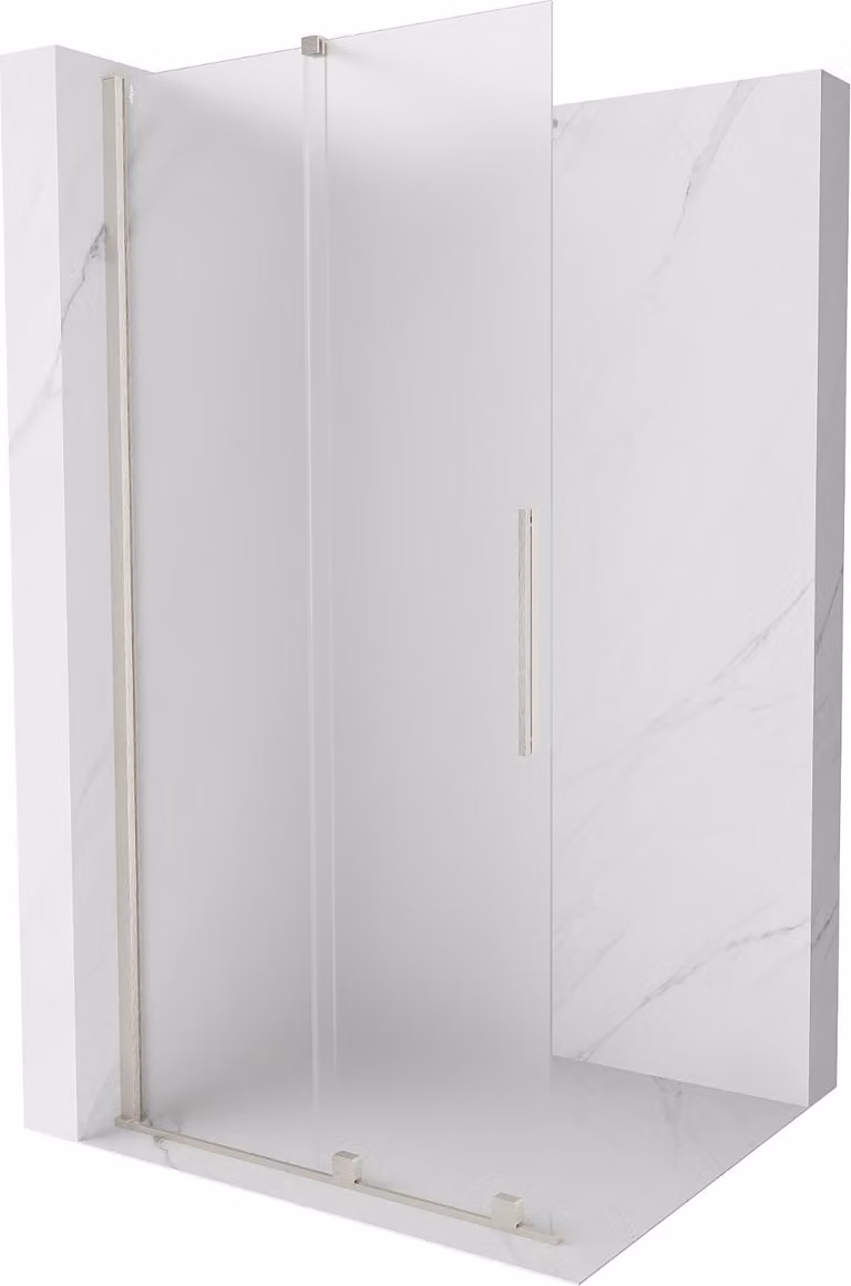 Mexen Velar parete doccia scorrevole Walk-in 120 x 200 cm, brina 8 mm, nichel spazzolato - 871-120-000-33-97