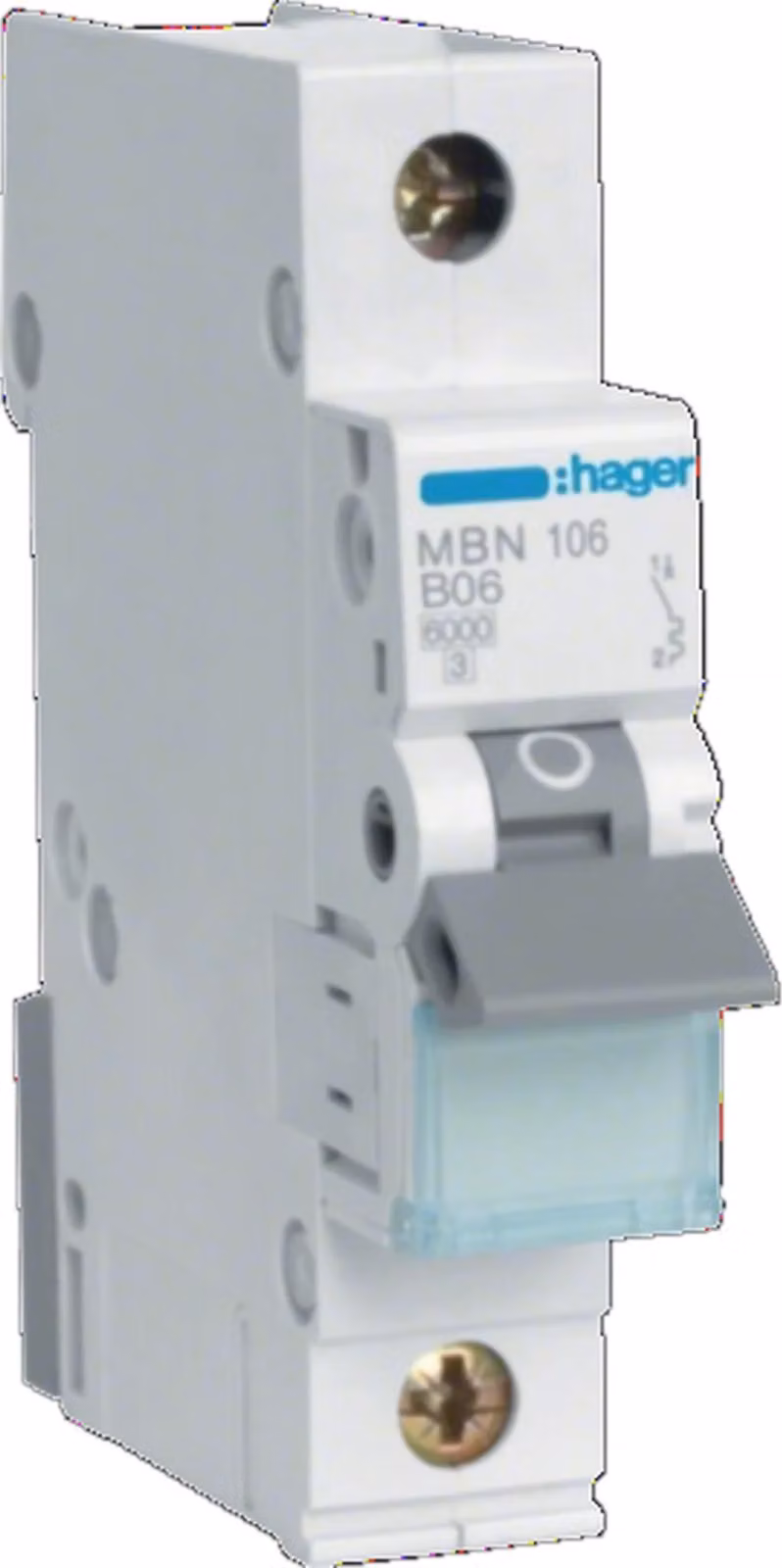 Interruttore Hager LS unipolare, 6 kA, caratteristica B, 6 A Hager MBN106, 1 pz.