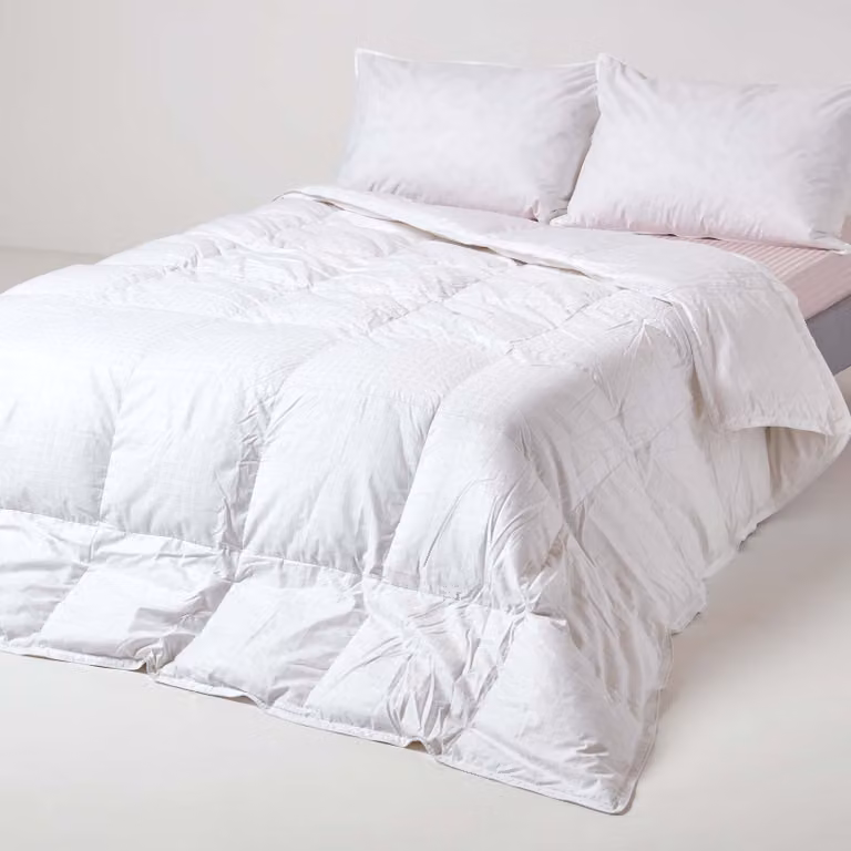 HOMESCAPES Piumino estivo leggero 135x200 cm – Piuma d'oca di alta qualità, classe termica 2