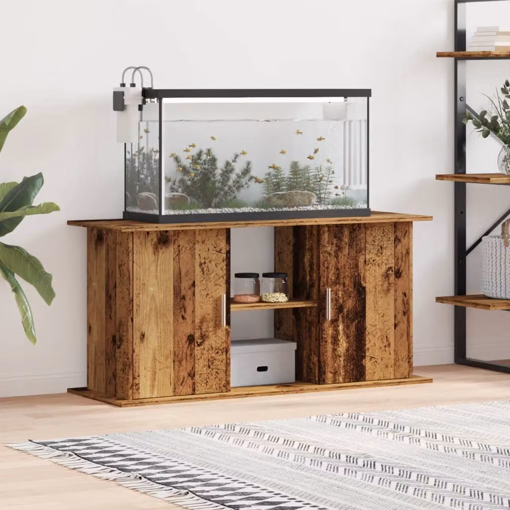 Supporto per acquario vidaXL in legno multistrato color marrone, L 121 cm x P 41 cm x H 58 cm