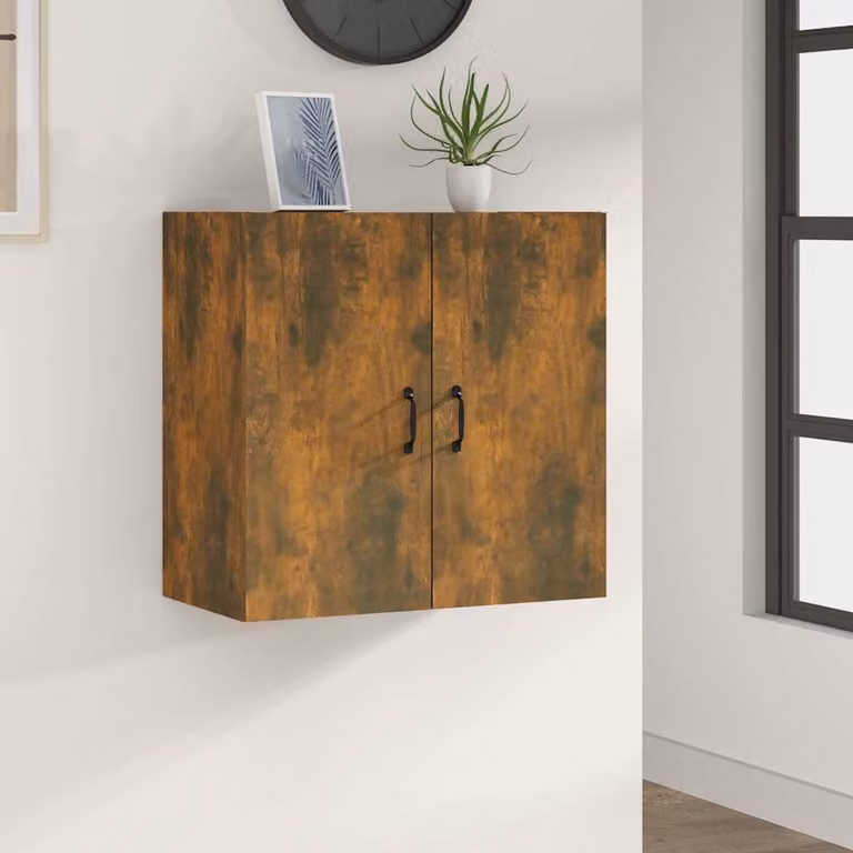 Pensile Mobile Moderno vidaXL in Rovere Fumo e Legno Multistrato, L 60 x P 31 x H 60 cm