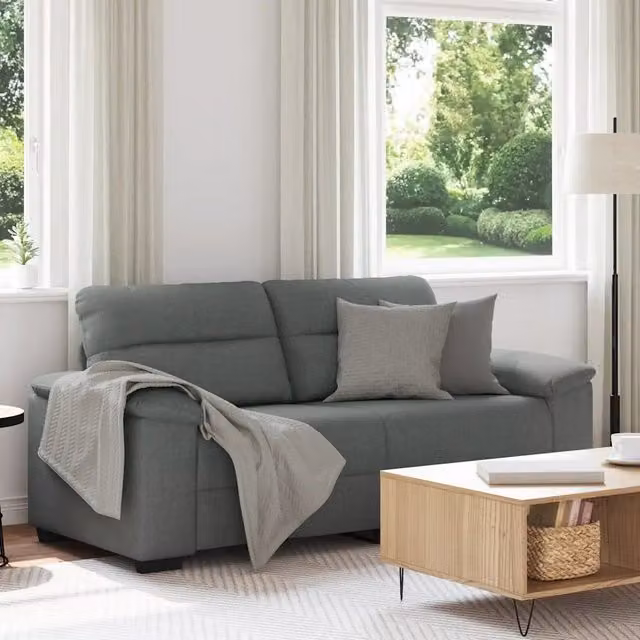 Divano a 2 Posti-Sofa 2 Posti Grigio Scuro 140 cm in Tessuto 747004