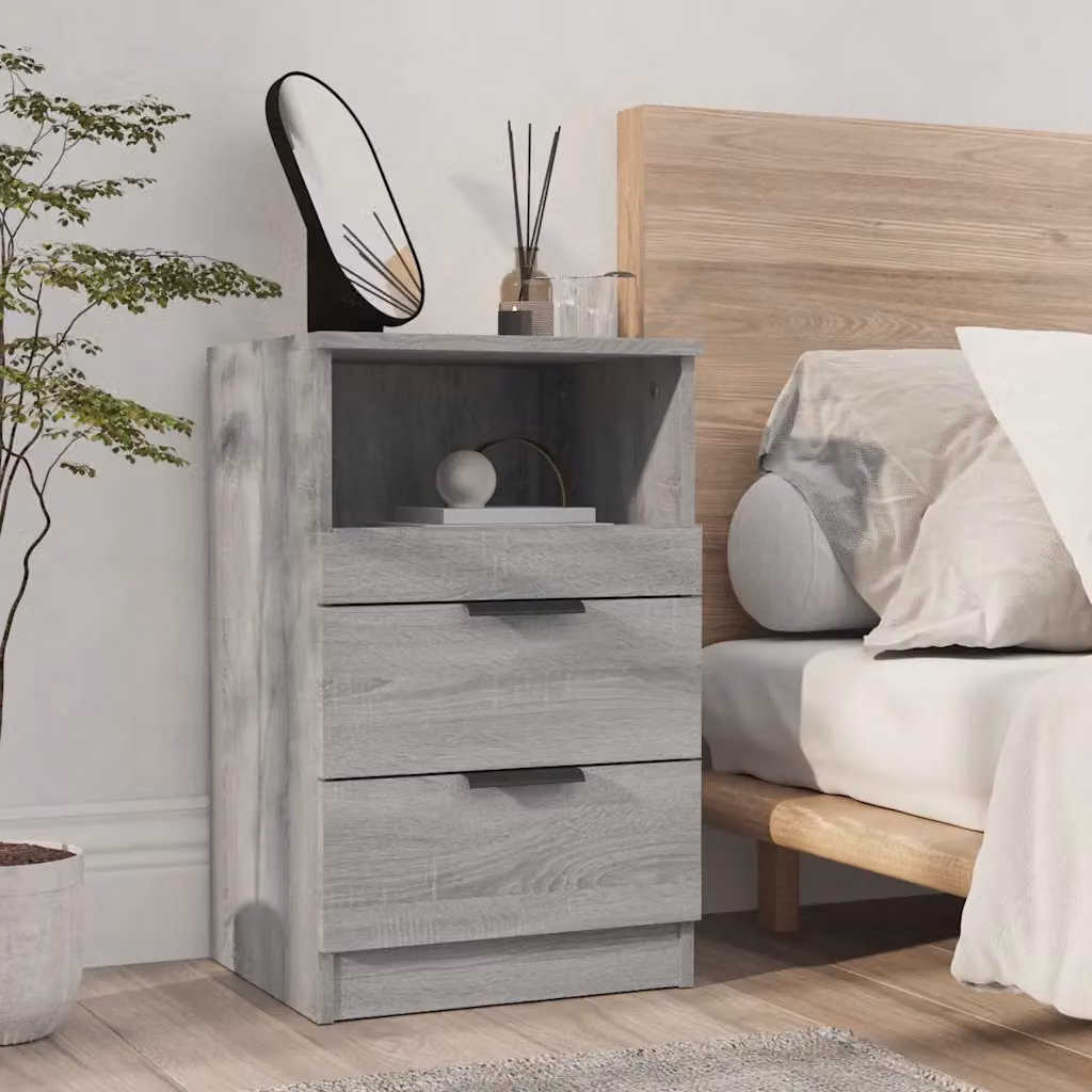 Comodino vidaXL in legno effetto Sonoma grigio moderno L: 36,0 cm, P: 40,0 cm, H: 65,0 cm