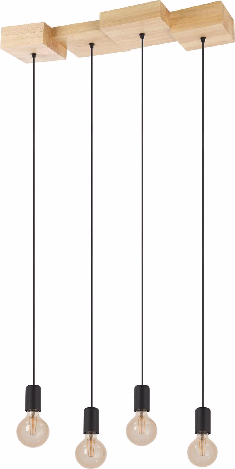 Eglo 43799 HALKIN E27 lampada a sospensione a 4 vie 720x250mm Marrone Nero