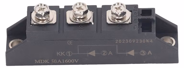 Modulo raddrizzatore a 3 terminali, uscita 2 in 1, catodo comune, raddrizzamento fotovoltaico con diodi anti-inversione, MDK 50 A, 1600 V