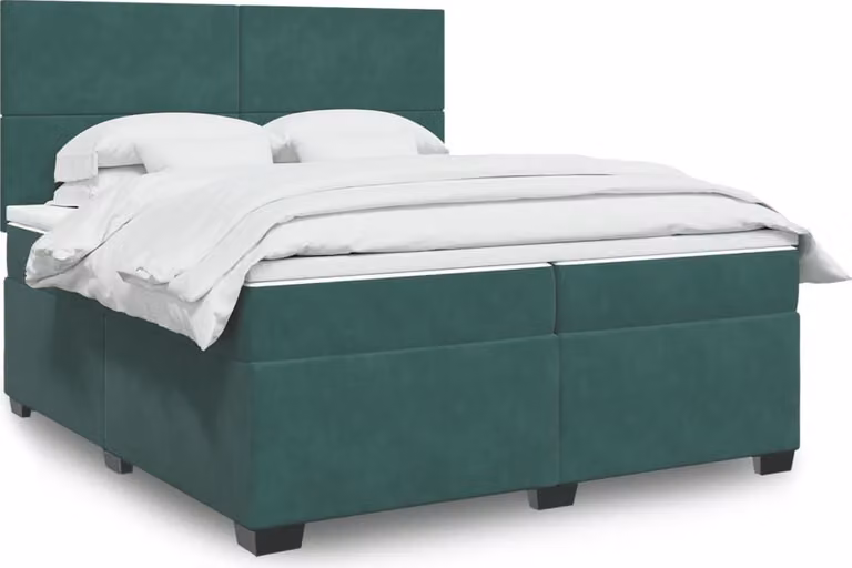 Maison Exclusive - Giroletto a Molle con Materasso Verde Scuro 200x200 cm Velluto
