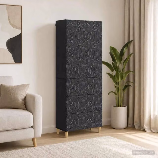 Set di armadi 2 pz 66 x 34,5 x 90 cm Legno ingegnerizzato Nero 3416719