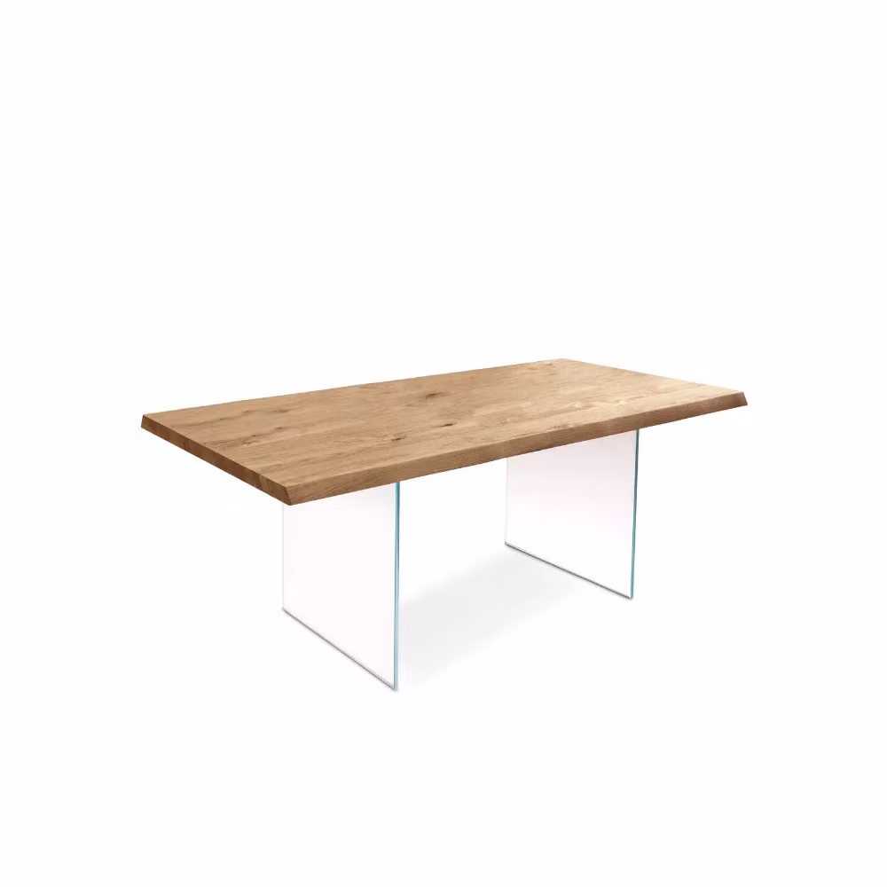 Tavolo da pranzo allungabile Forest Duzzle in legno impiallacciato rovere naturale, design moderno rettangolare, L: 160-240 cm x P: 90 cm x H: 76 cm – 2