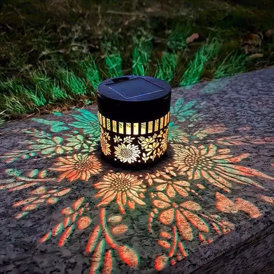 Lampada da tavolo a energia solare con 2 pannelli solari - Acciaio resistente alle intemperie - Lampada da giardino per esterni e terrazza
