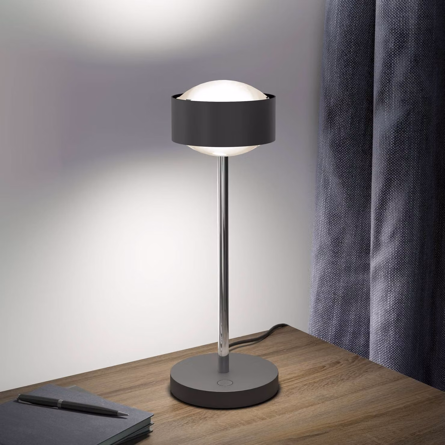 Top Light Lampada da tavolo a LED Puk! 120 Eye Table, dimmerabile, Nero, Soggiorno / Sala da pranzo, Alluminio, Moderno, Lampada da tavolo LED