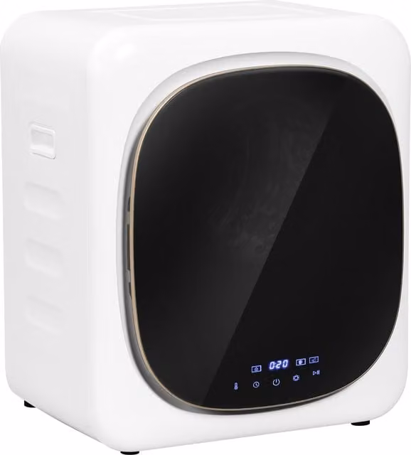 Asciugatrice ad aria HOMCOM con carico 4kg, timer e programma smart, in acciaio inox e ABS, Bianco, L: 48 cm, P: 40 cm, H: 56 cm