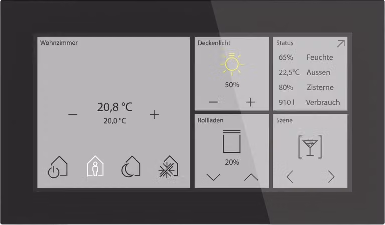 MDT KNX Glass Touch Smart 6 pollici, KNX Secure, nero, 1 pezzo.