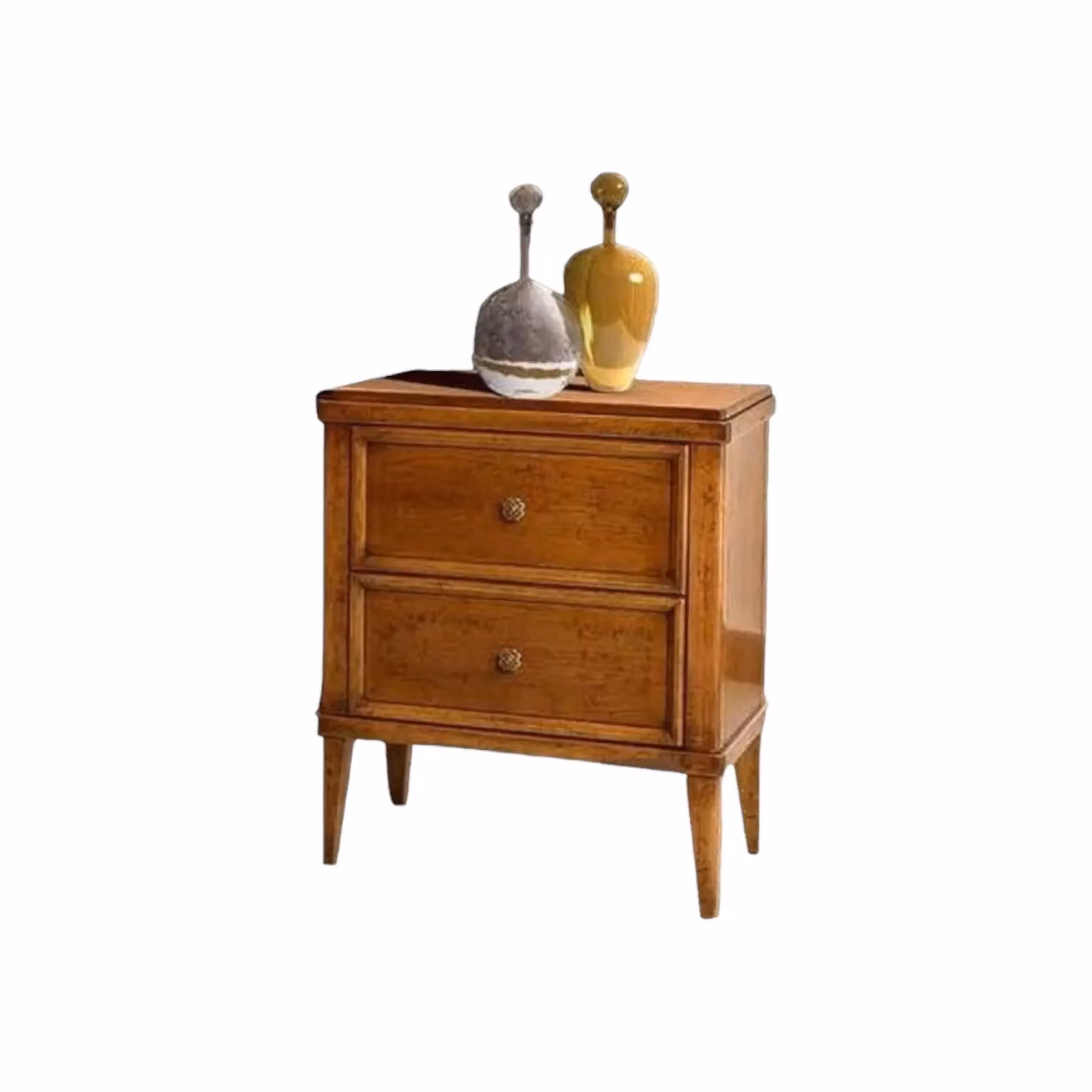Comodino classico in legno con 2 cassetti Mobili 2G L: 58 cm, P: 38 cm, H: 70 cm – 2