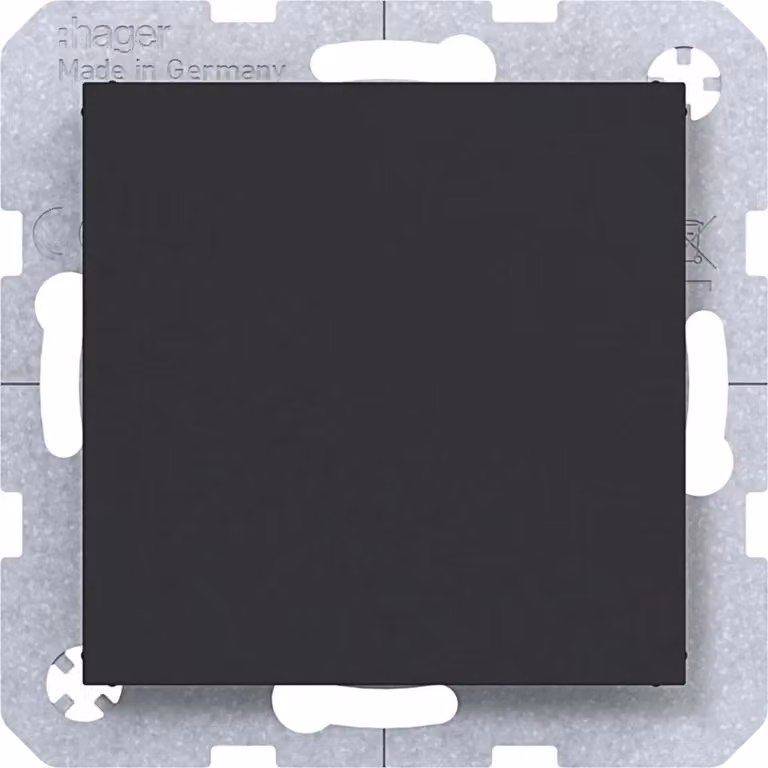 Tappo cieco Hager per scatola di derivazione, con elemento centrale A.x/C.x, da incasso, colore nero opaco, confezione da 10 pezzi.