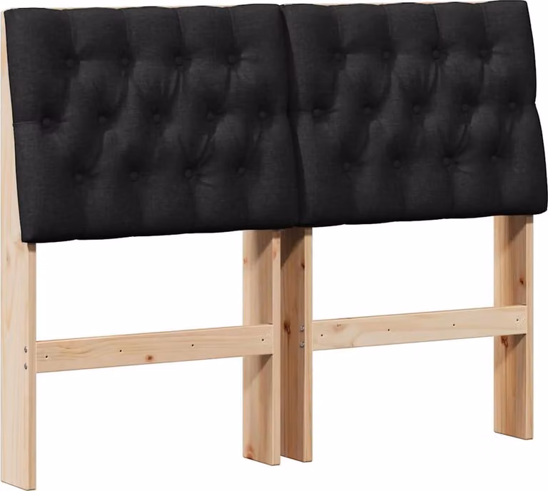 Testiera imbottita Nero 120 cm Pino massello