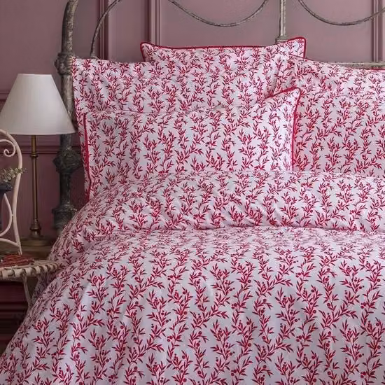 Set di lenzuola reversibili 220 x 240 cm a quadri magenta rosa bianco a maglia fiori - copriletto con cuscini 240 x 220 cm + 2 (65 x 65) copriletto 240 x 220 in cotone