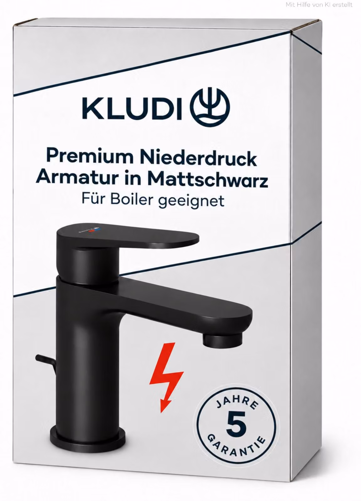 Miscelatore per lavabo a bassa pressione, colore nero opaco, attacco M, altezza del beccuccio 95 mm