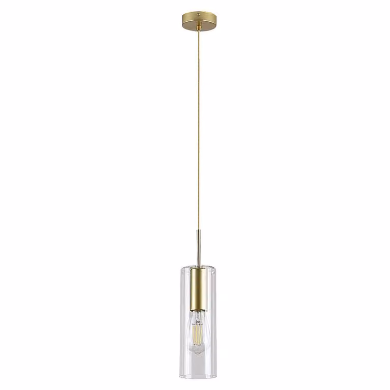 Rabalux 72050 Lampada a sospensione 1 spot Esta, E27, oro, rotonda, moderna, ø90mm