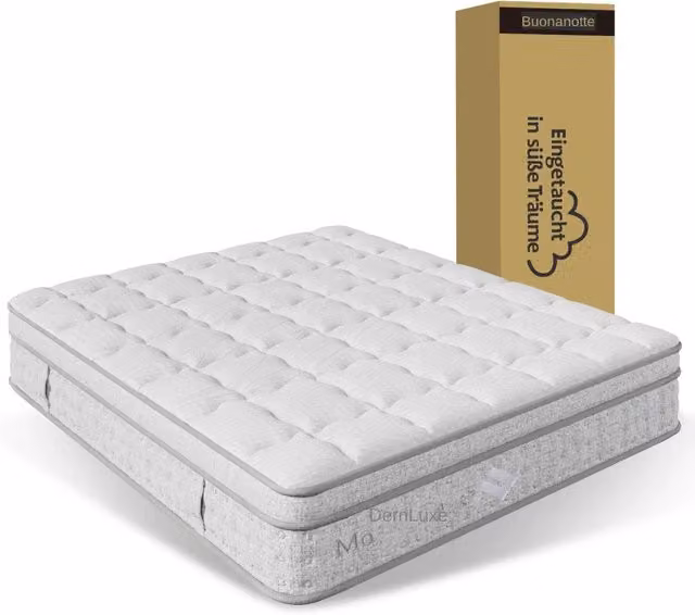 Materasso Ibrido a Molle Insacchettate 7 Zone e Waterfoam Rigidità H3 140x190x25 cm; Bianco