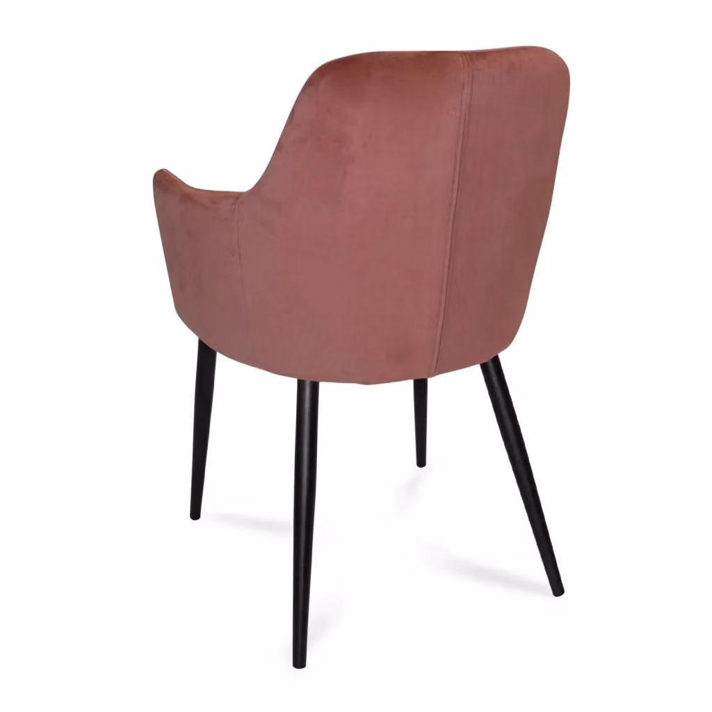 Poltrona Gunnar Casa Thai S.L. in velluto rosa con gambe nere – 2
