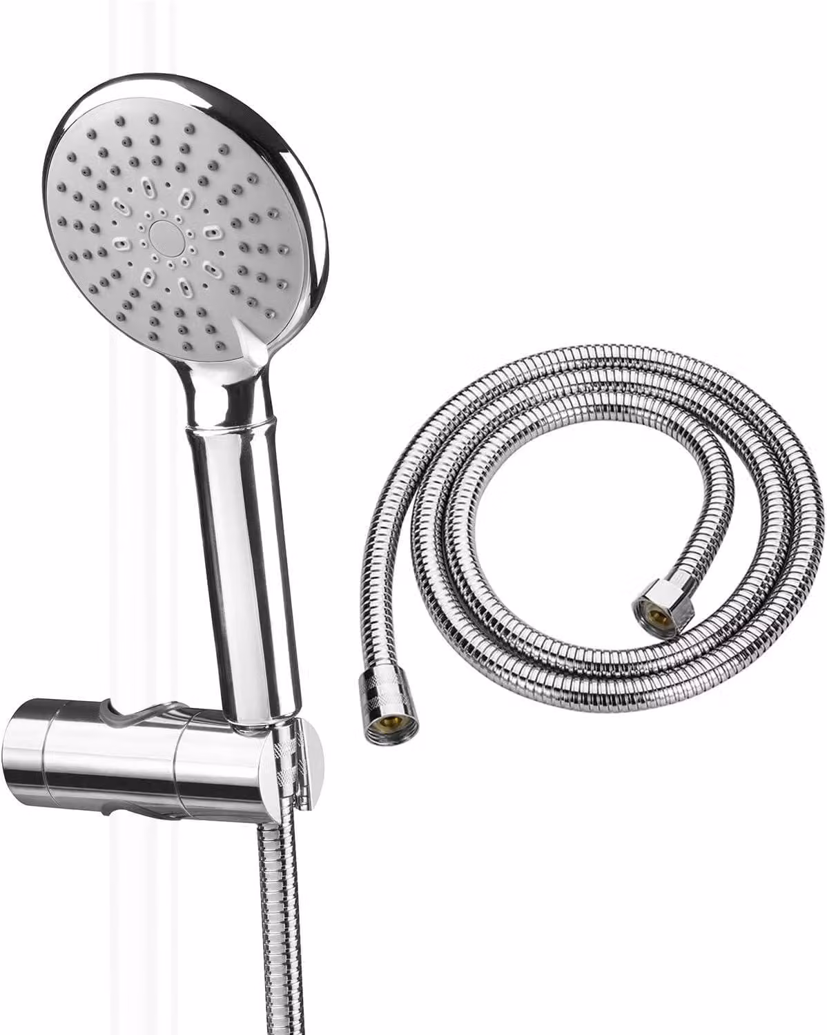 Doccia con tubo flessibile e supporto, 5 getti regolabili, soffione da 10,2 cm, per il bagno