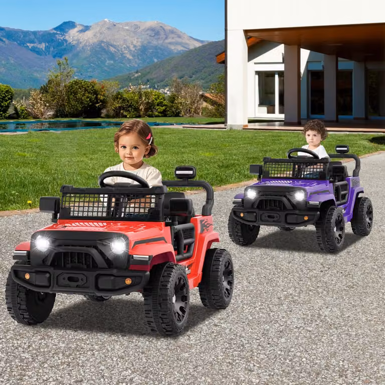 Auto elettrica Costway per bambini 12V con telecomando, veicolo elettrico con luci e suoni, colore rosso