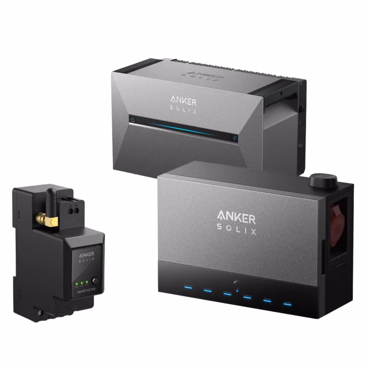 Accumulo di energia da balcone Powerness® con Anker Multisystem SOLIX Solarbank Power Dock e Anker SOLIX Solarbank 3 E2700 Pro Spoke & Anker Smart Meter