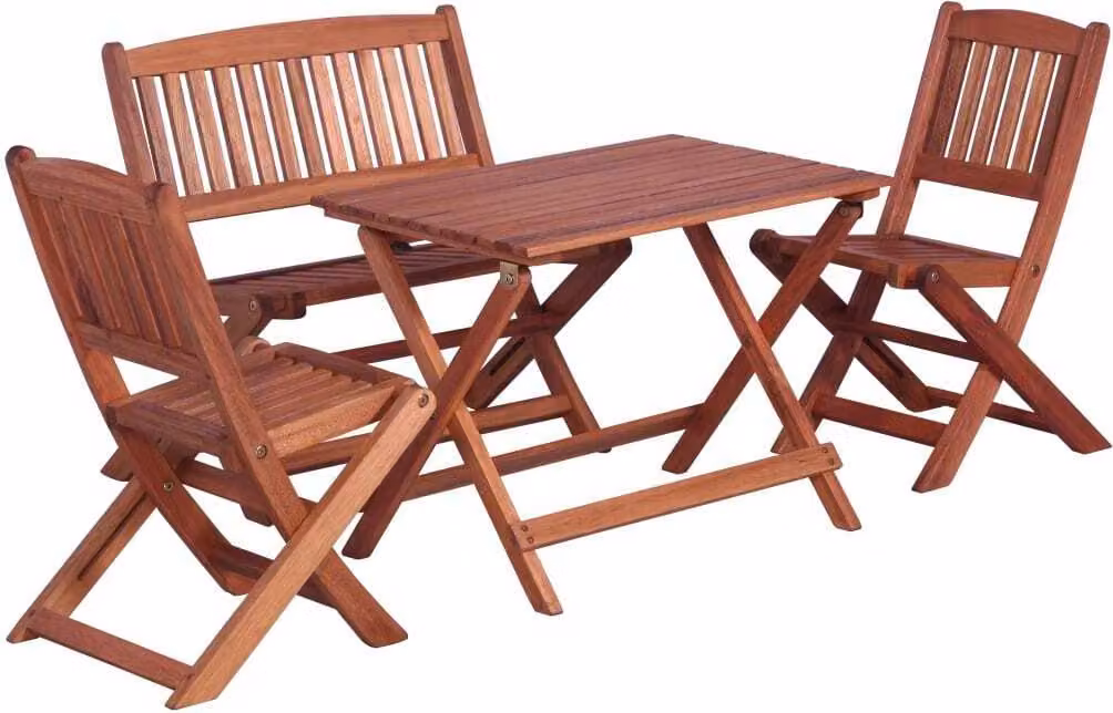 Maison Exclusive - Set da giardino per bambini, composto da 4 pezzi, realizzato in legno massello di eucalipto