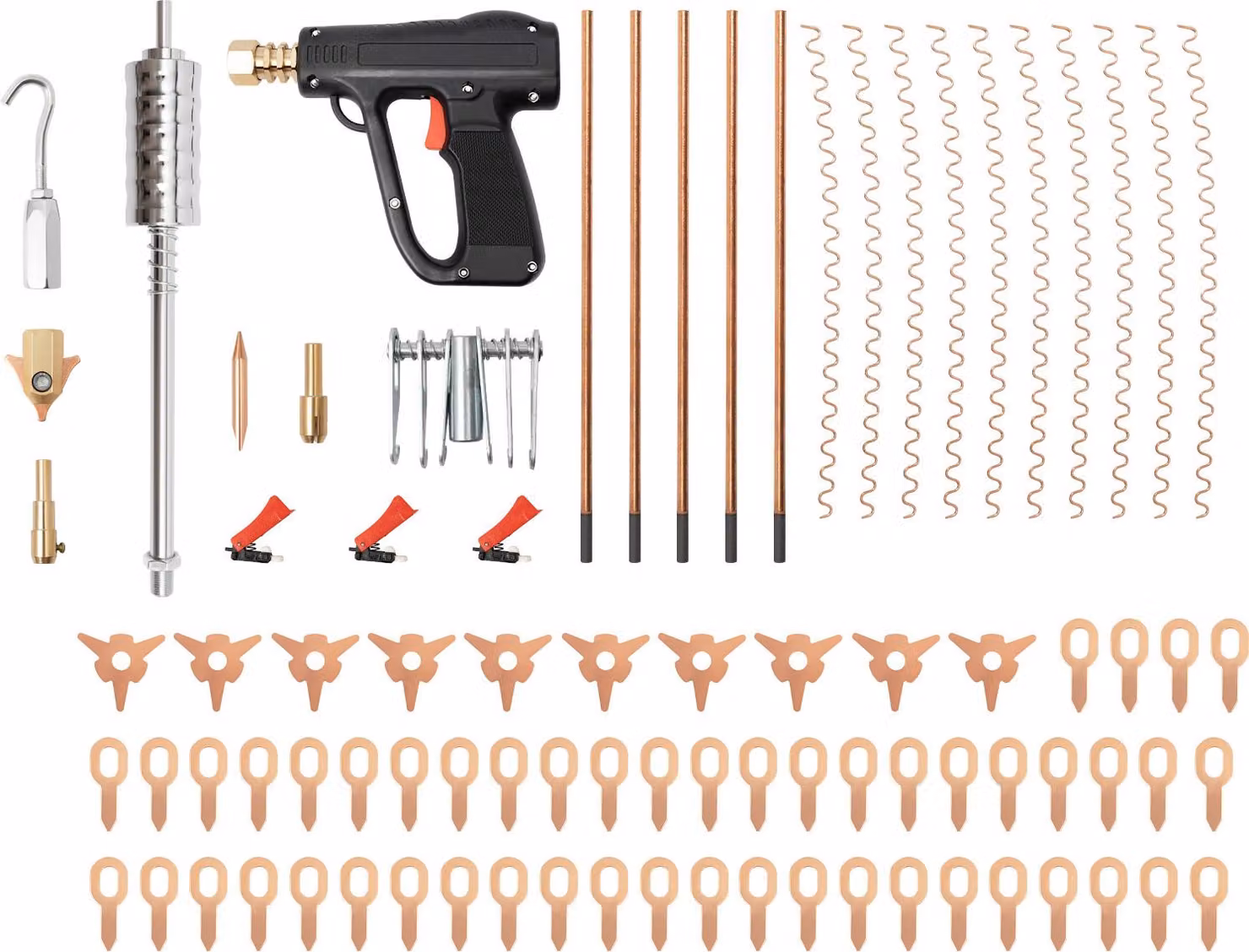 Kit di strumenti per la riparazione della carrozzeria, 86 pezzi, set di martelli per la riparazione delle ammaccature, colore nero