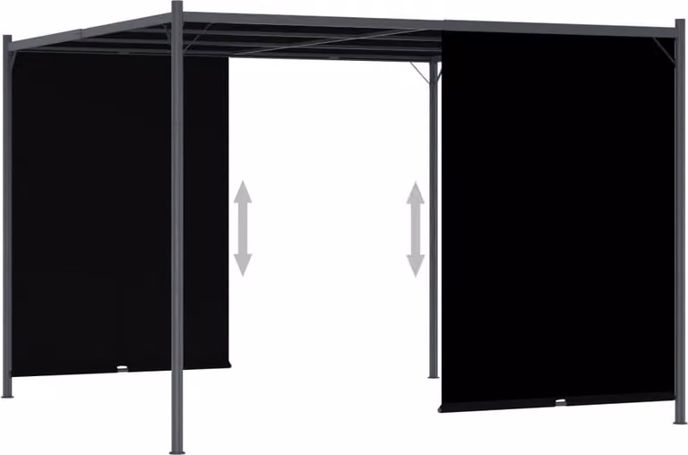 Pergola da giardino con tetto retrattile 3x3 m antracite