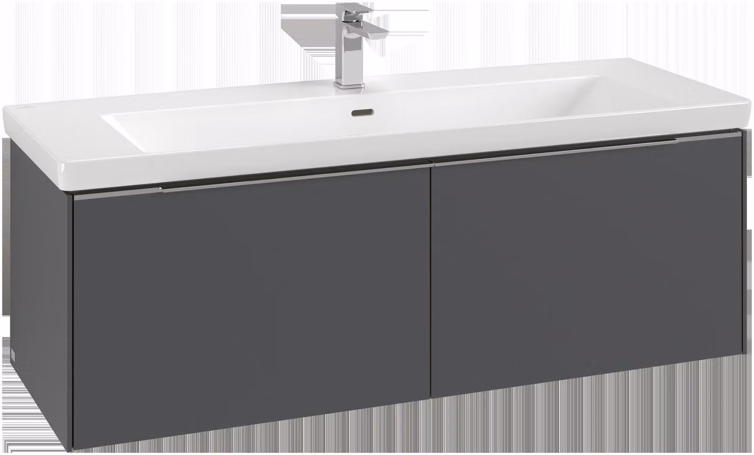 Villeroy & Boch Subway 3.0 armoire sous lavabo, éclairage LED, 2 tiroirs, lavabo au centre, 1272x429x478mm, C601L0AH, C601L0AH