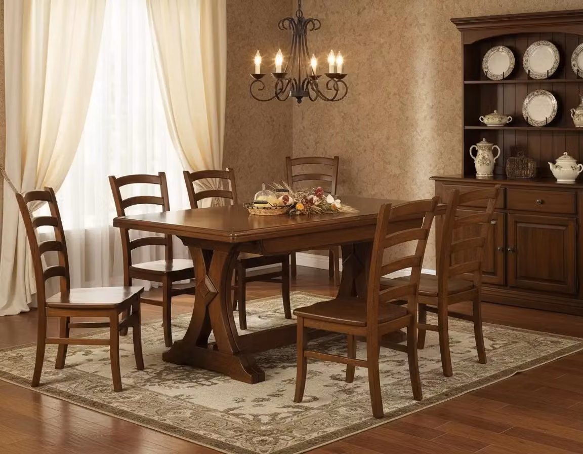 Tavolo allungabile in legno marrone stile arte povera Mobili 2G L/P/H: 160 x 70 x 85 cm – 3