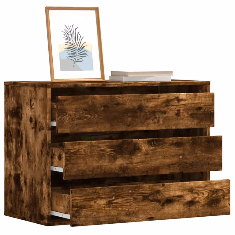Cassettiera Angolare vidaXL in Legno Multistrato Rovere Fumo Marrone L: 80 cm, P: 41 cm, H: 58 cm