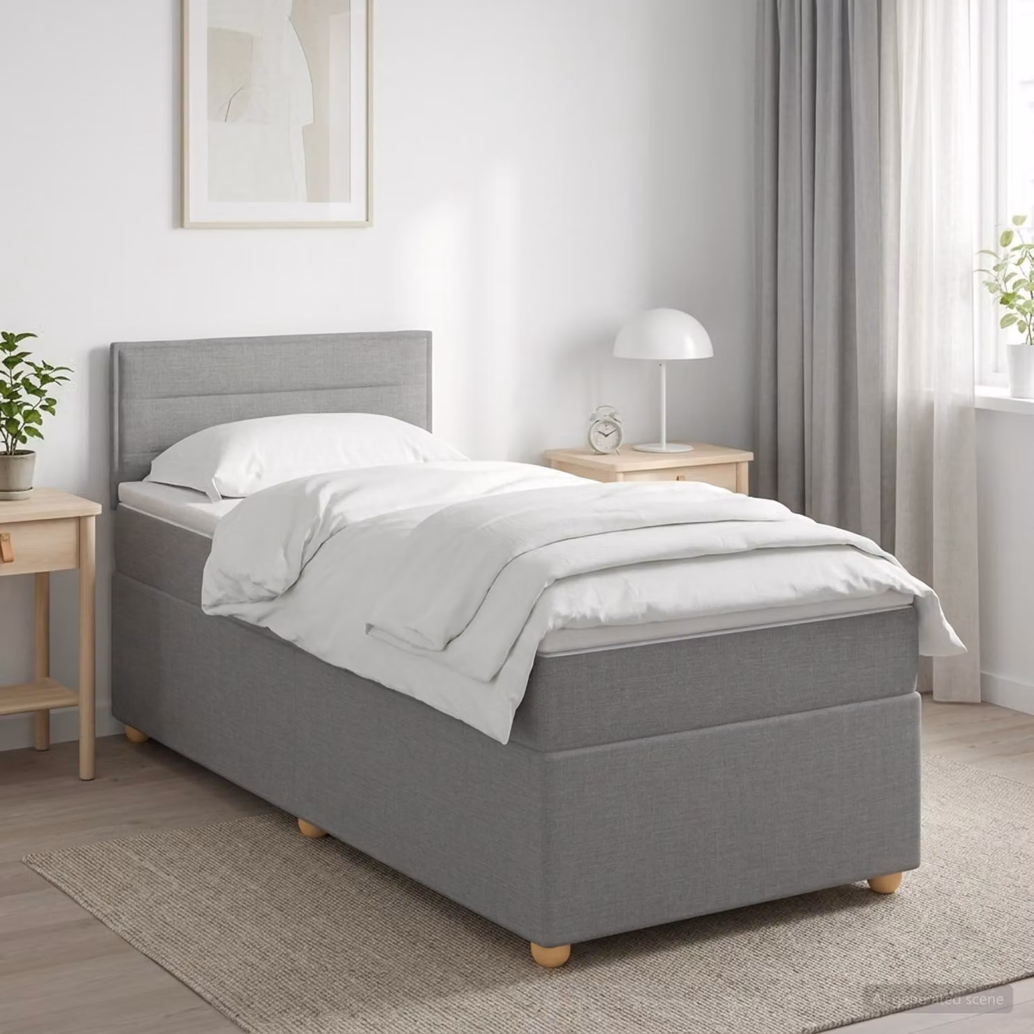 Maison Exclusive - Letto boxspring con materasso Grigio chiaro 90 x 200 cm Tessuto
