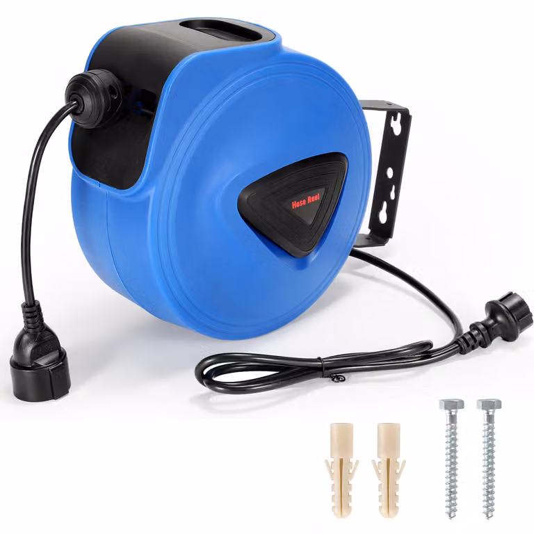 Izrielar avvolgicavo automatico 20m+1,5m 180° girevole staffa a parete avvolgicavo automatico prolunga cavo di alimentazione parete e soffitto