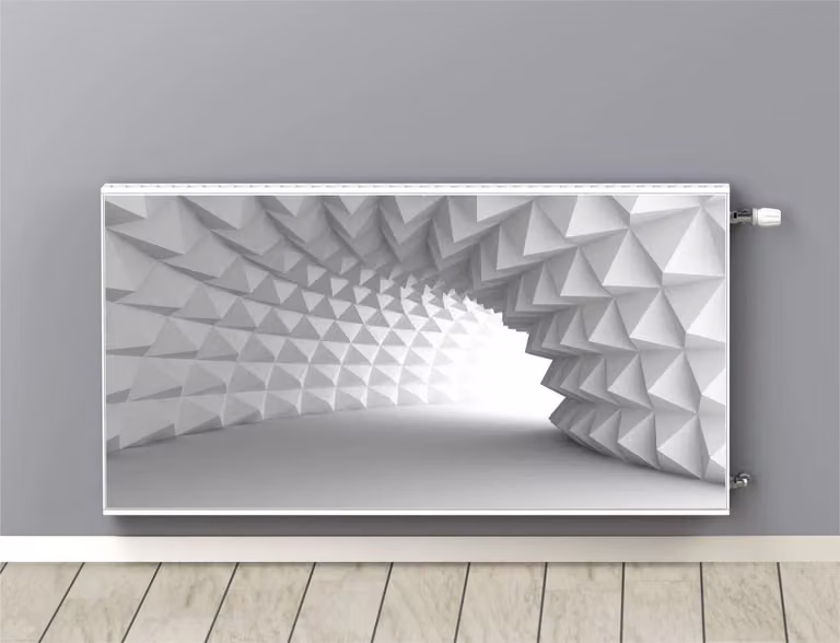 Tappetino magnetico per rivestimento radiatori Bianco 3D Tunnel 60x100cm